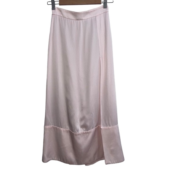 G. Label By Goop Dresses & Skirts - G. Label By Goop Satin Midi Skirt With Slit In Blush Pink